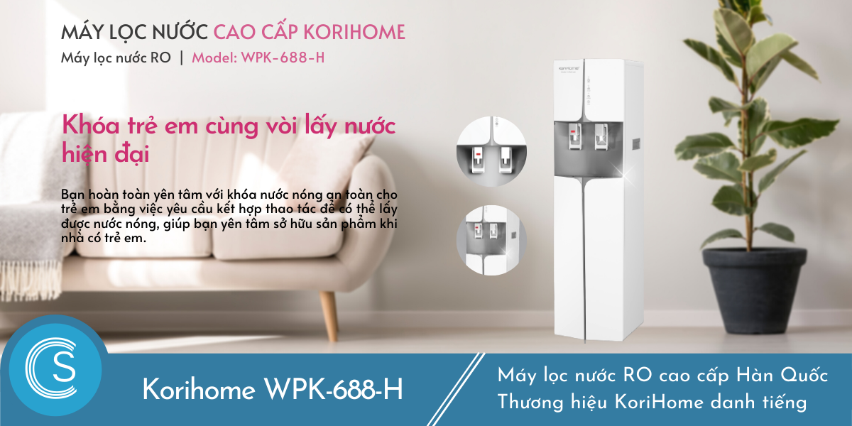 Cây lọc nước nóng lạnh KoriHome WPK-688-H